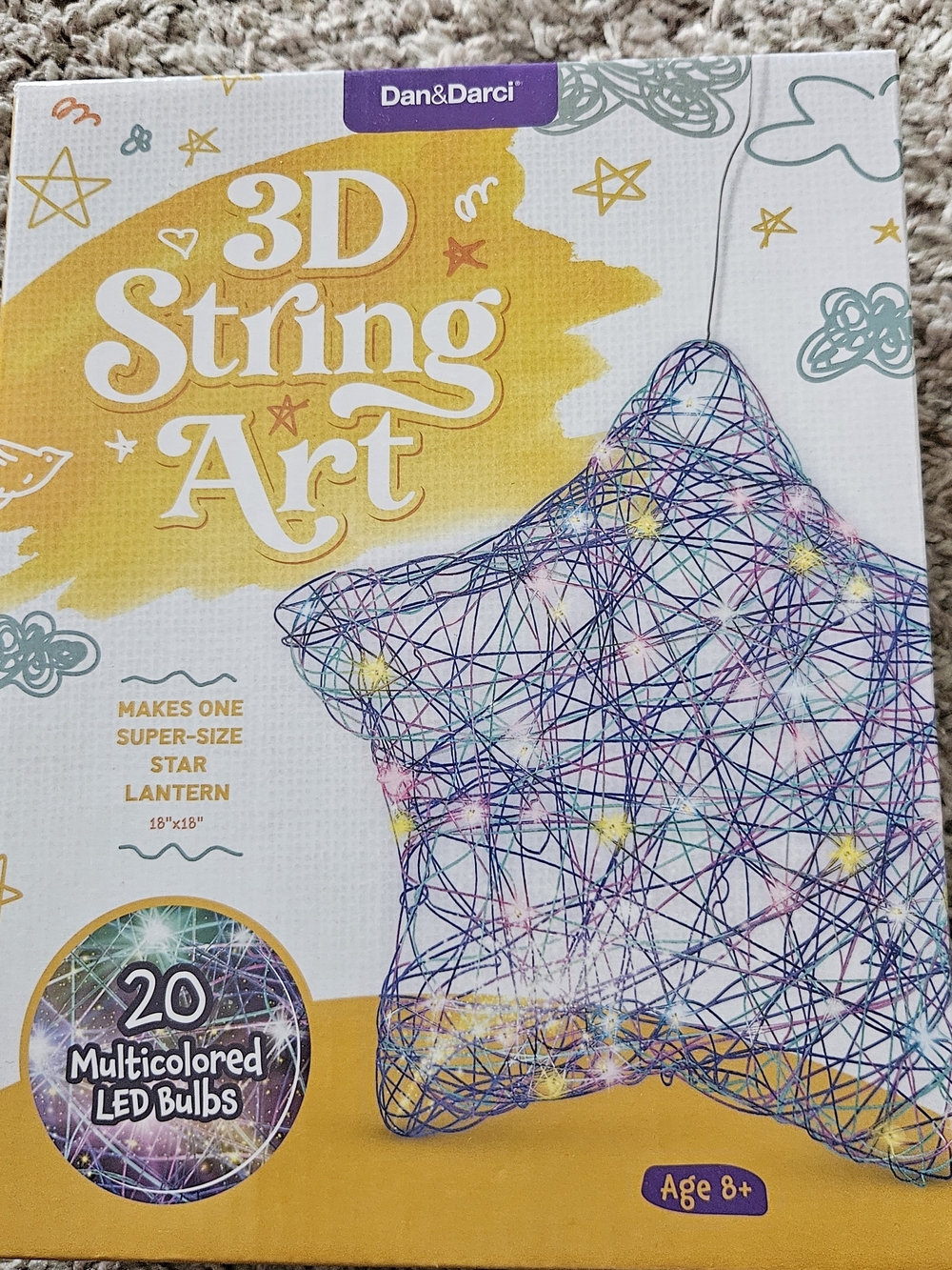 3D String Art Star Lantern Kit - Multicolor